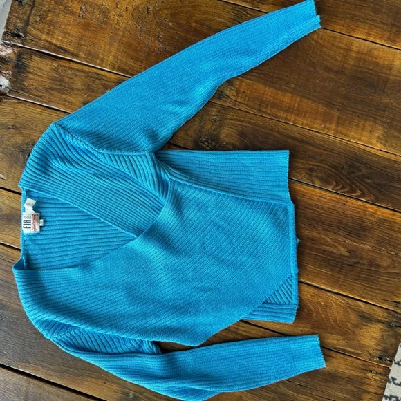Vintage Fia Italia 90s Sweater Wrap Plunge Y2K Handloomed Date Night Sexy Chic - Picture 3 of 8